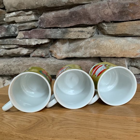 VTG Inarco MCM Santa Mugs Christmas Wreaths Mid Century Pedestal Lot 3 - Picture 10 of 10